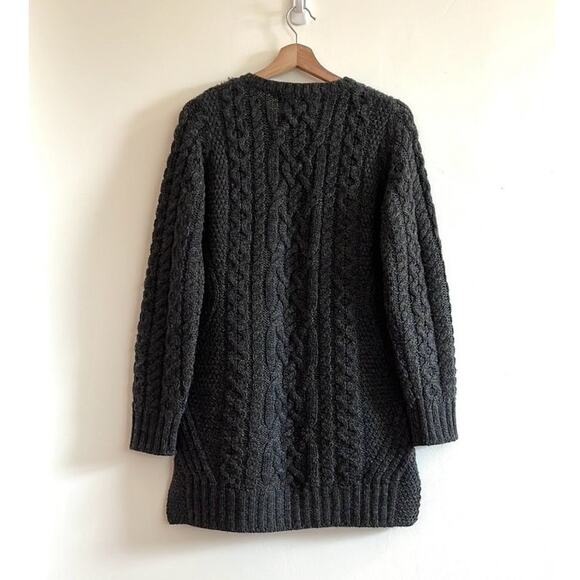 Inis Crafts Cable Knit Fisherman Ireland Irish Crew Cozy Chunky Tunic Sweater XS - Picture 2 of 11